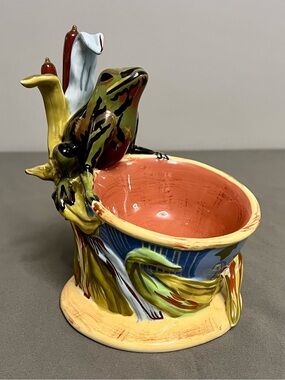 VTG Retired Tracey Porter “The Marsh Collection” Frog Dip Dish Ceramic 7.5”